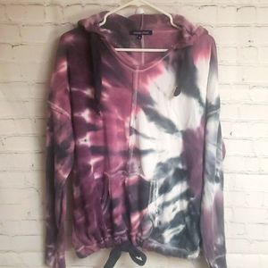 Ocean Drive..Womens tie dye Hooded pullovet sweatshirt..Size M